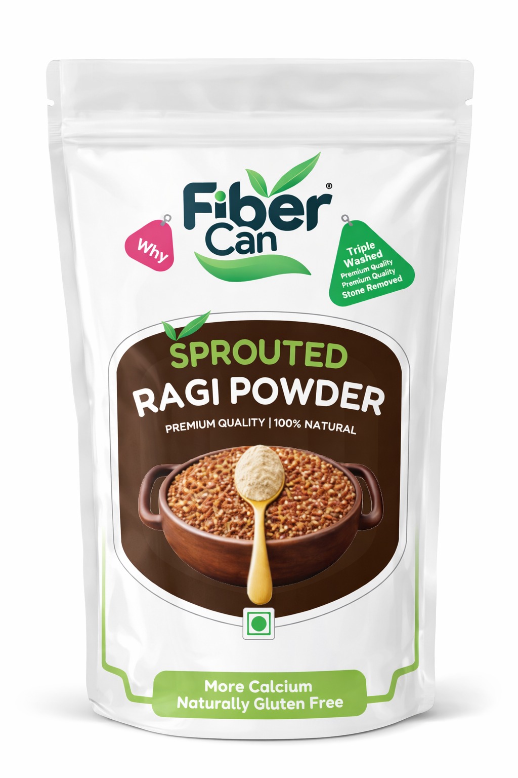 Premium Sprouted Ragi Flour 300g + 100g Free (Finger Millet/Nachni/Madua)